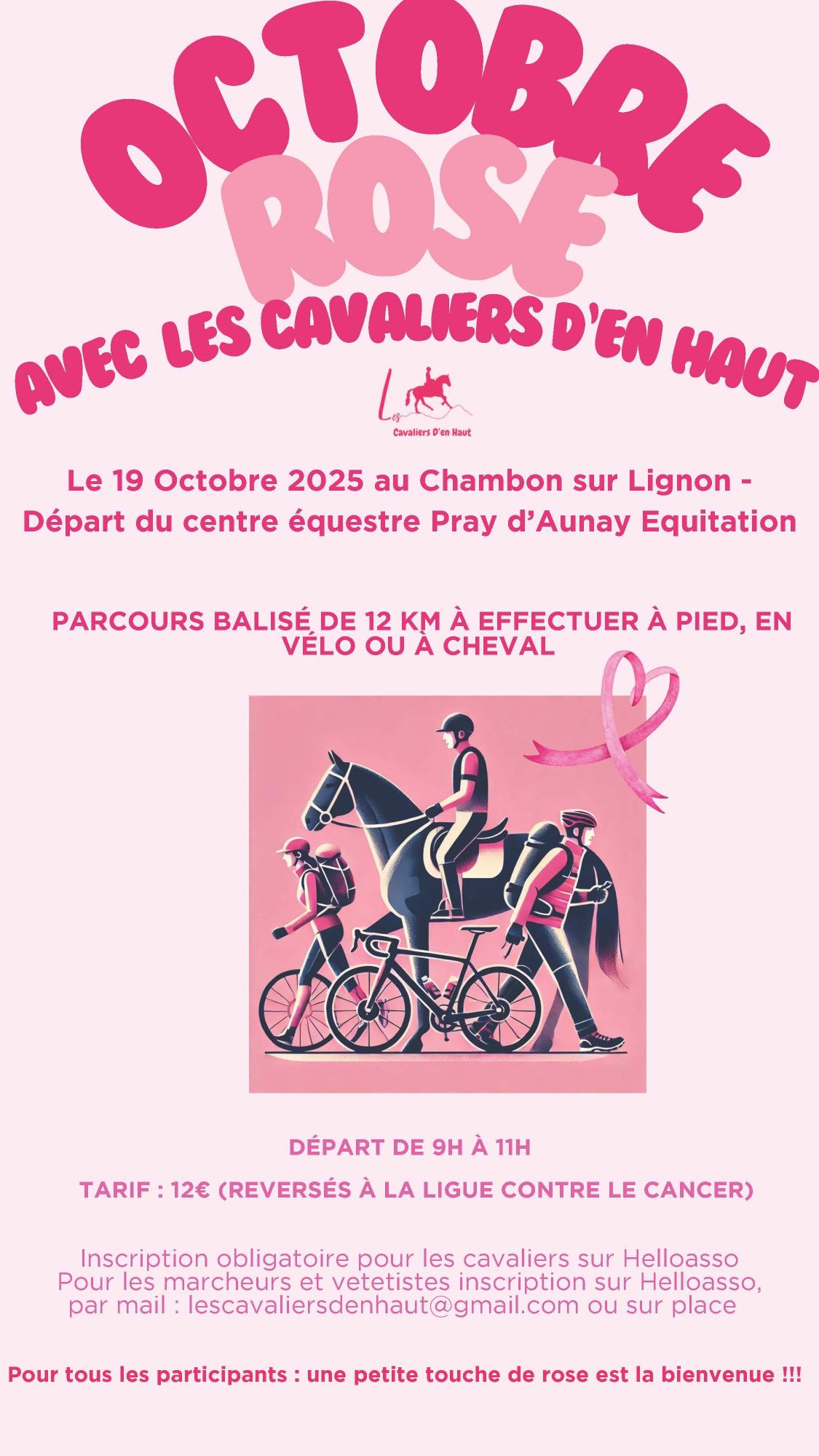 Octobre Rose avec les cavaliers d’en haut
