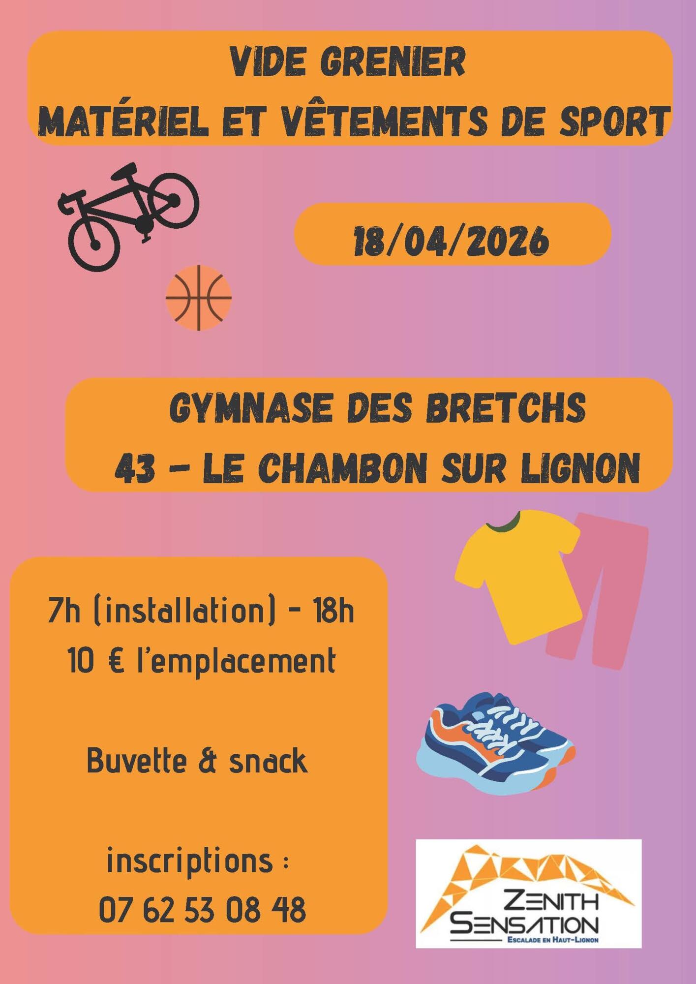 Vide grenier articles de sports aux bretchs